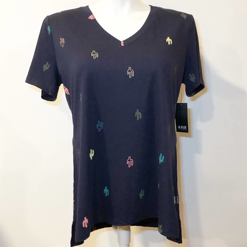 Ana Navy Cactus Short Sleeve Tee XL